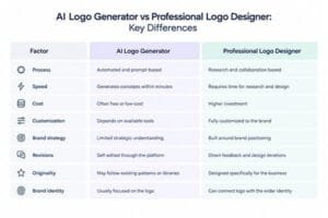 AI Logo Maker vs Designer: Key Differences for Businesses 